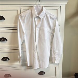 Nordstrom Kids White Dress Shirt 100% Cotton Wrinkle Free